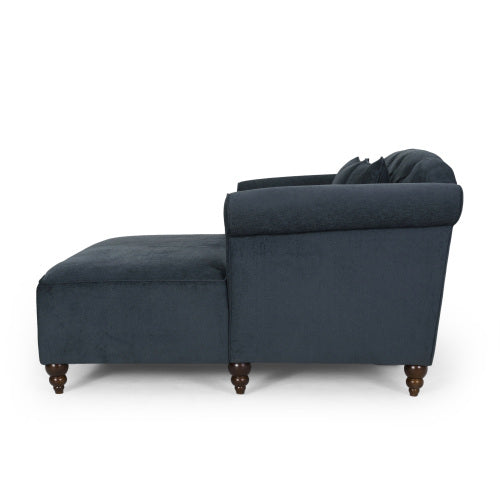 English Elm Christopher Knight Home® - Loveseat Chaise Lounge Part - Luxurious Charcoal Upholstered Seating For Cozy Relaxation & Style 68104.00BFCHAR