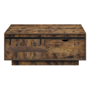 English Elm Rustic Industrial Oak Coffee Table with Open Shelf, Durable Powder-Coated Frame and Spacious Surface Rustic B062P181423