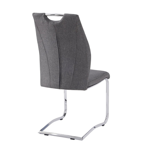 English Elm Contempory Faux Leatherette Dining Side Chairs with Chrome Legs Set of 4 Modern B091P183621