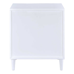 English Elm White Minimalist 3-Drawer Accent Table with Smooth 3/4 Extension Drawers for Bedroom or Living Room Storage Brown+White B062P181406