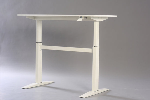 English Elm 47" Manual Height Adjustable Standing Desk White Steel Frame Home Office Workspace B091P183638