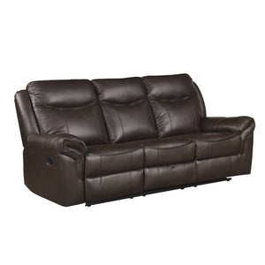 English Elm Dark Brown Faux Leather Reclining Sofa with Usb Ports Cup Holders Living Room B011P183624