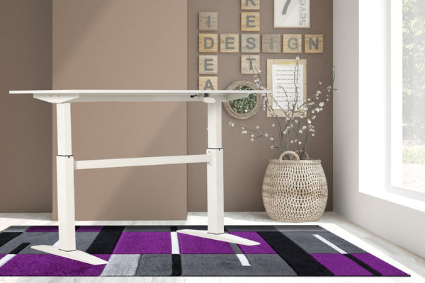 English Elm 47" Manual Height Adjustable Standing Desk White Steel Frame Home Office Workspace B091P183638