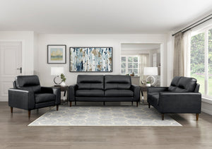 English Elm Modern Mid-century Loveseat Top Grain Leather Solid Wood Legs Living Room Seat B011P183637