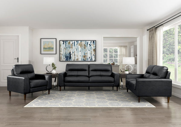 English Elm Modern Mid-century Loveseat Top Grain Leather Solid Wood Legs Living Room Seat B011P183637