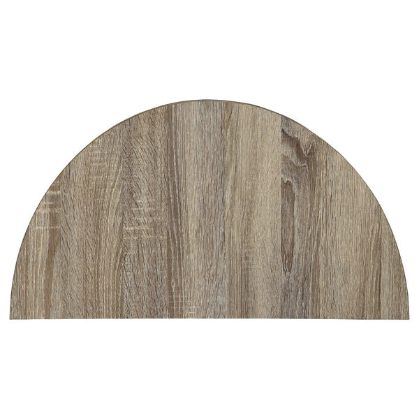 English Elm Grey Half Moon Console Table in Grey Oak Finish with Bottom Shelf, Rustic Entryway Accent Table B062P181397