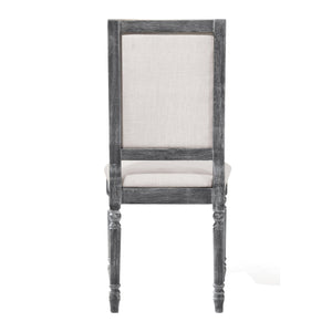 English Elm Cream Farmhouse Open Back Side Chairs Set Of 2 - Weathered Grey Finish, Comfortable & Stylish Design B062P182707