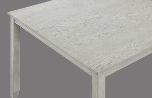 English Elm Rustic Driftwood 5-Piece Counter Height Dining Set with Square Tapered Table and Upholstered Stools Antique White+Gray 46 L x 46 W x 15 H B011P184056