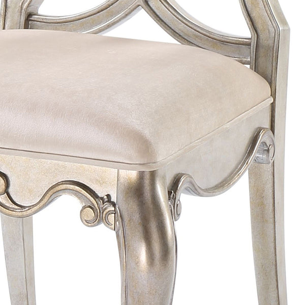 English Elm Ivory Queen Anne Side Chairs Set of 2 — Plush Padded Seats, Intricate Scroll Detailing, Vintage Charm B062P182705