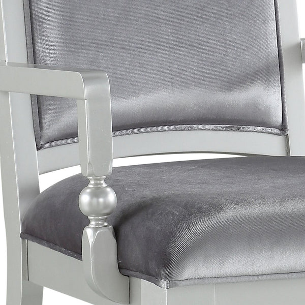 English Elm Grey Upholstered Arm Chairs Set Of 2 – Plush Comfort, Glamorous Platinum Finish & Rhinestone Accents B062P182703