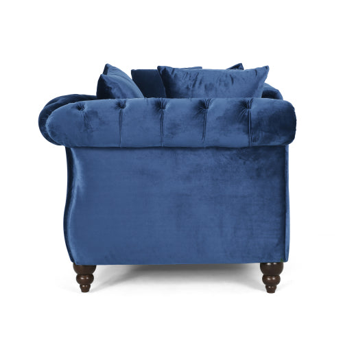 English Elm Christopher Knight Home® - Chaise Lounge Part - Elegant Navy Blue Velvet With Button-Tufting For Modern Comfort & Style 67581.00BNBLU