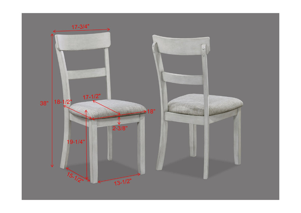 English Elm Rustic Driftwood 5-Piece Counter Height Dining Set with Square Tapered Table and Upholstered Stools Antique White+Gray 52 L x 40 W x 16 H B011P184057