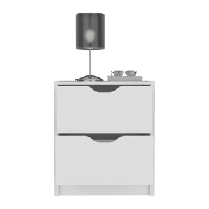 English Elm Basilea Compact 2-Drawer Nightstand with Smooth Slide Drawers and Scratch-Resistant Laminate Finish White 21.7 L x 20.5 W x 4.7 H B07092137