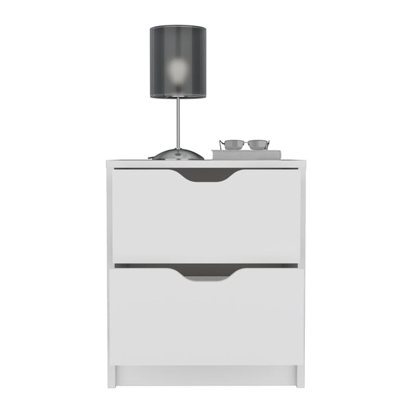 English Elm Basilea Compact 2-Drawer Nightstand with Smooth Slide Drawers and Scratch-Resistant Laminate Finish White 21.7 L x 20.5 W x 4.7 H B07092137