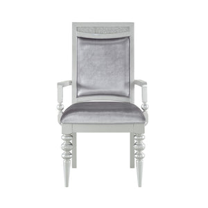 English Elm Grey and Platinum Upholstered Arm Chairs (Set Of 2)