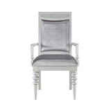 Platinum Grey Upholstered Arm Chairs Set - Luxurious, Glamorous, Sturdy