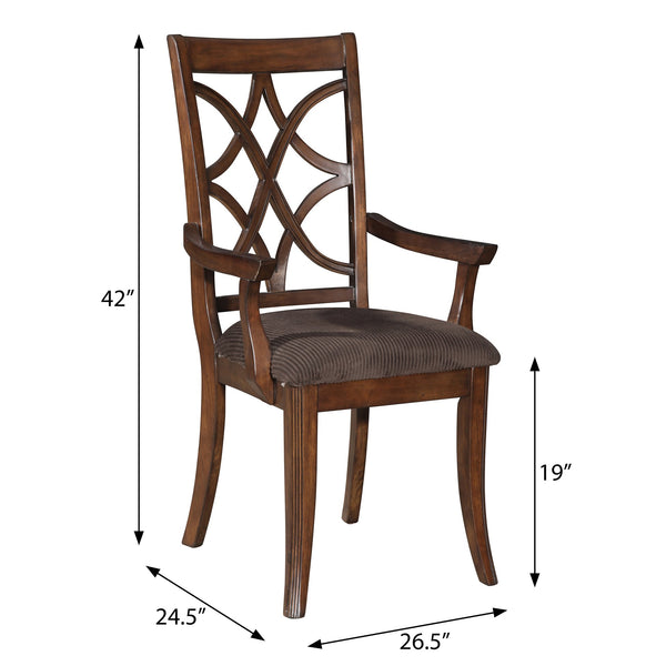 English Elm Brown Microfiber Cross Back Arm Chairs Set Of 2 – Stylish, Durable Seating For Dining & Relaxation B062P182698