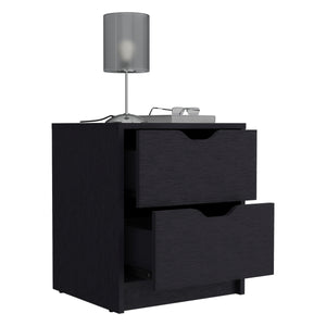 English Elm Basilea Compact 2-Drawer Nightstand with Smooth Slide Drawers and Scratch-Resistant Laminate Finish Black 21.7 L x 20.5 W x 5.1 H B07092138