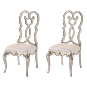 English Elm Ivory Queen Anne Side Chairs Set of 2 — Plush Padded Seats, Intricate Scroll Detailing, Vintage Charm B062P182705