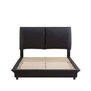 English Elm Upholstered Corduroy Wingback Full Bed with Channel Stitching and Led Underlighting W1960P183855