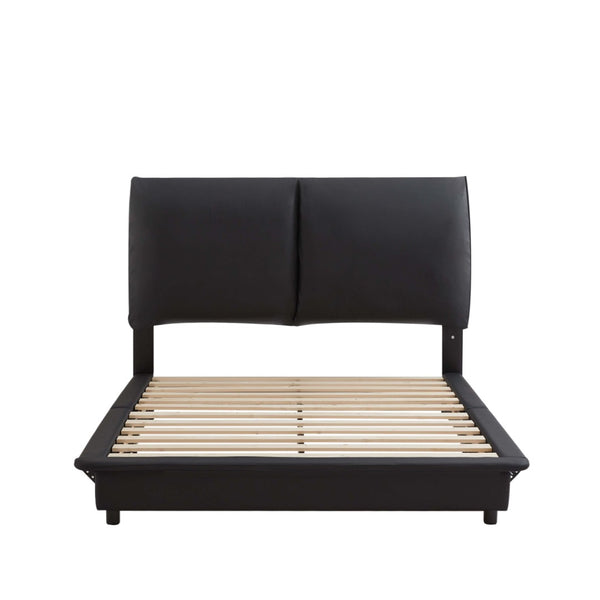 English Elm Upholstered Corduroy Wingback Full Bed with Channel Stitching and Led Underlighting W1960P183855