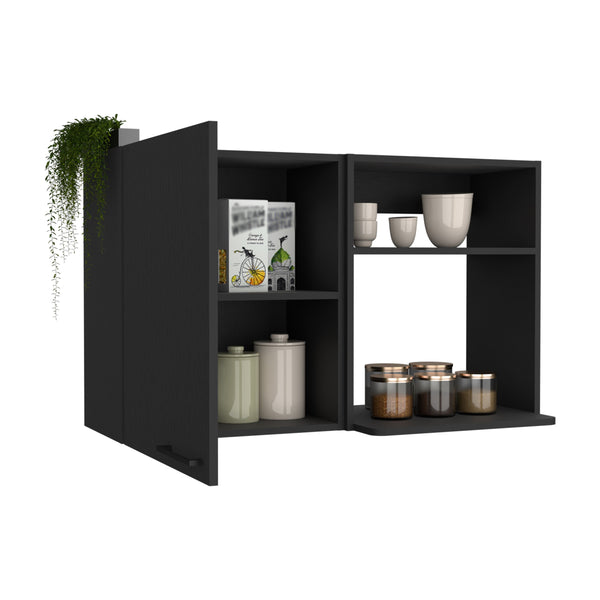 English Elm Napoles Wall Cabinet offering sleek particle board construction, modern storage solution for kitchens and bathrooms Multicolor 45.35 L x 32.36 W x 4.25 H B070102694