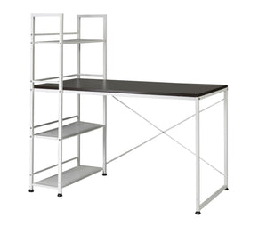 English Elm Reversible 2in1 Desk and Bookshelf Mdf Top Steel Frame Compact Home Office B091P183994