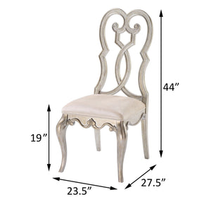 English Elm Ivory Queen Anne Side Chairs Set of 2 — Plush Padded Seats, Intricate Scroll Detailing, Vintage Charm B062P182705