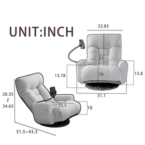 English Elm Adjustable ergonomic gaming lounge chair with 360° swivel, spring seat comfort and phone holder Beige W244P172637