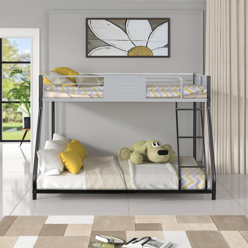 English Elm Metal Twin Over Full Bunk Bed - Heavy-Duty Steel Frame, Safety Guardrails, No Box Spring Needed! W427P154966