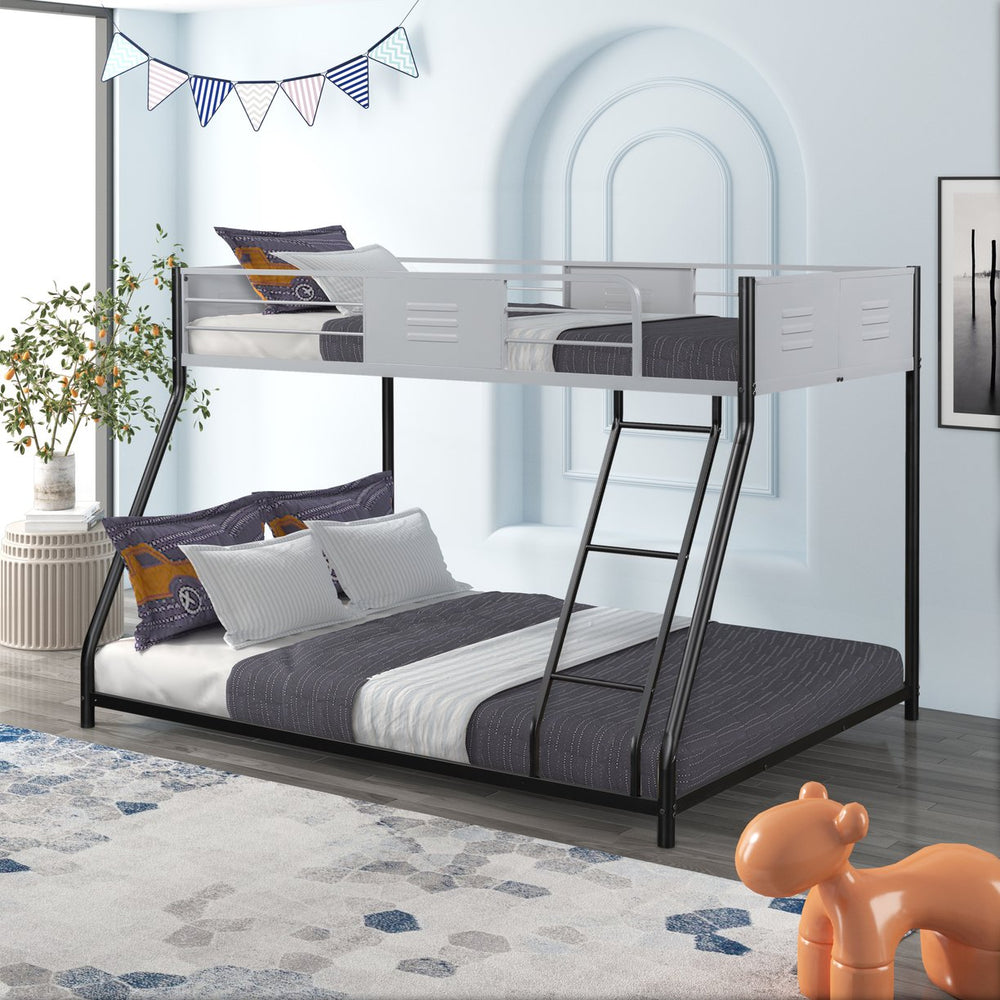 English Elm Metal Twin Over Full Bunk Bed - Heavy-Duty Steel Frame, Safety Guardrails, No Box Spring Needed! W427P154966
