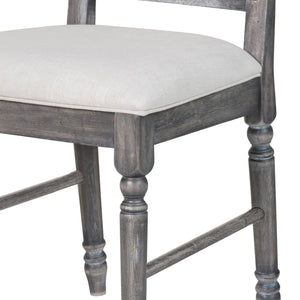 English Elm Cream Farmhouse Open Back Side Chairs Set Of 2 - Weathered Grey Finish, Comfortable & Stylish Design B062P182707