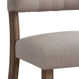 English Elm Beige and Weathered Oak Tufted Back Side Chairs (Set Of 2)