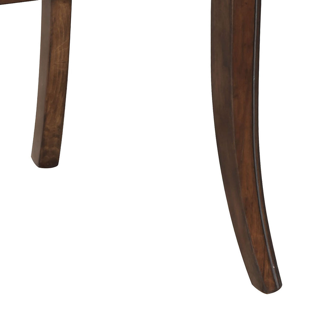 English Elm Brown Cross Back Side Chairs Set Of 2 - Elegant Brown Upholstery With Timeless Dark Walnut Finish B062P182697