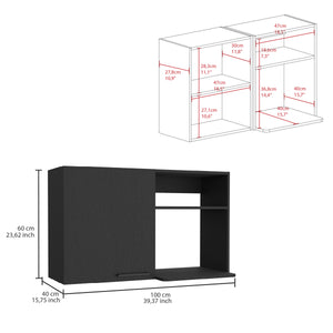 English Elm Napoles Wall Cabinet with One Door and Two Shelves, Space-Saving Particle Board Storage with Metal Handles Multicolor 45.35 L x 32.36 W x 4.25 H B200102694