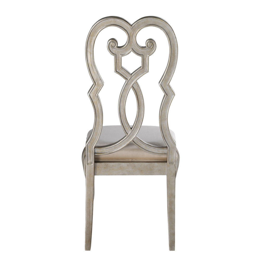 English Elm Ivory Queen Anne Side Chairs Set of 2 — Plush Padded Seats, Intricate Scroll Detailing, Vintage Charm B062P182705