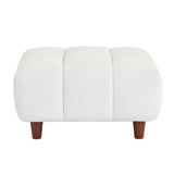 English Elm 111.81 Inch Convertible Sectional Sofa Couch, L Shaped Sofa With Fabric Couch,Modern Design Cream Style Marshmallow Sofa For Living Room and Office,White