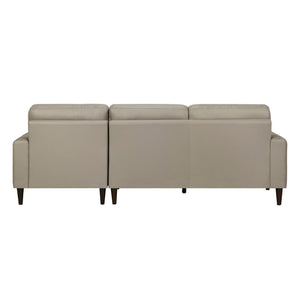 English Elm Modern Mid-century 2-piece Sectional with Right Chaise Top Grain Leather Living Room B011S00894