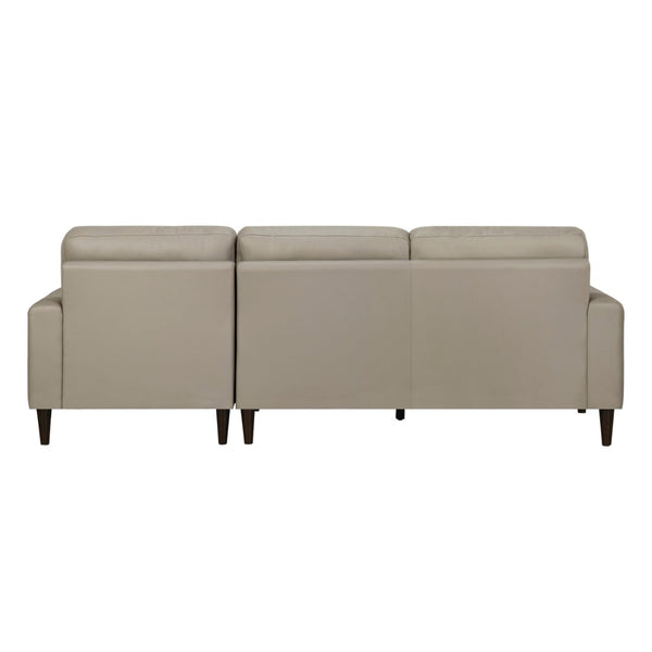 English Elm Modern Mid-century 2-piece Sectional with Right Chaise Top Grain Leather Living Room B011S00894