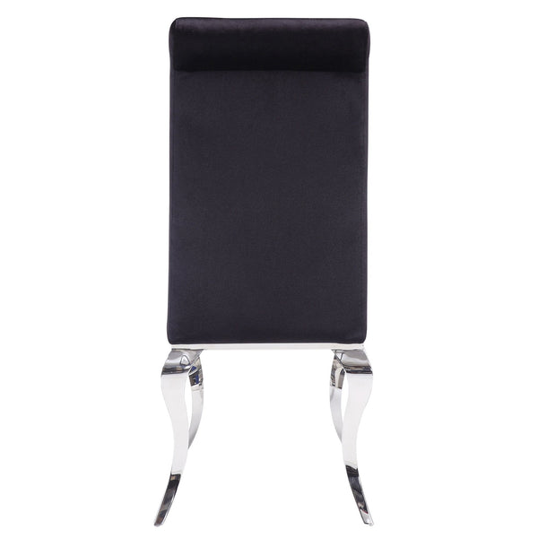 English Elm Black Teen High Back Side Chairs Set of 2 – Sleek Chrome Frame, Ergonomic No-Arm Design, Durable Wood Build B062P182704