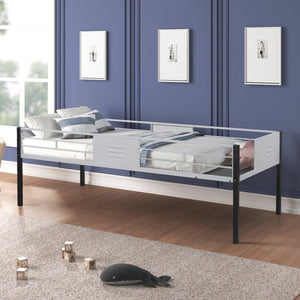 English Elm Triple Bunk Bed Steel Frame with Wood Slats Converts to Three Twin Beds W427S00071