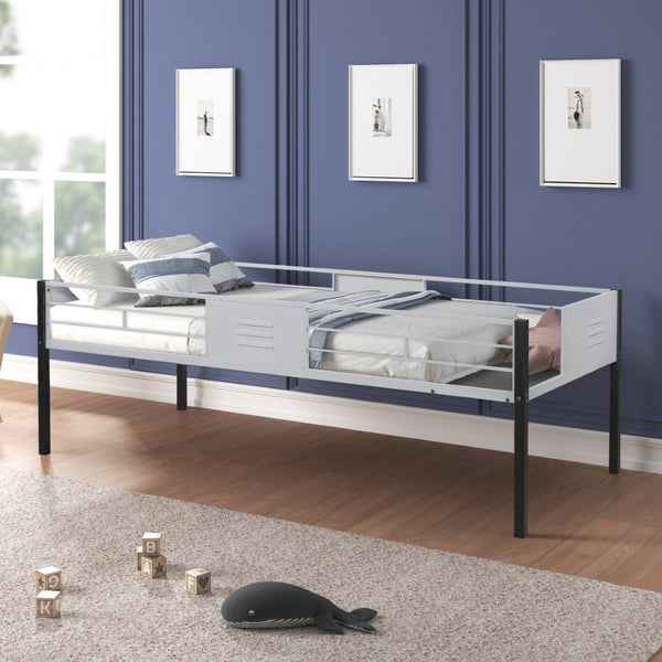 English Elm Triple Bunk Bed Steel Frame with Wood Slats Converts to Three Twin Beds W427S00071