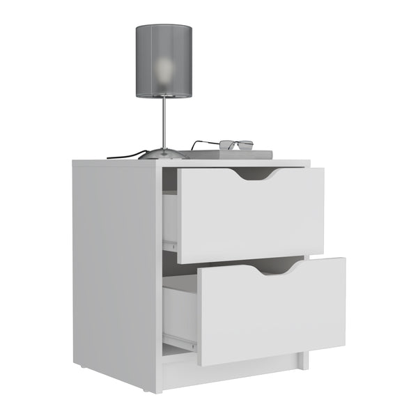 English Elm Basilea Compact 2-Drawer Nightstand with Smooth Slide Drawers and Scratch-Resistant Laminate Finish White 21.7 L x 20.5 W x 4.7 H B07092137