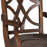 English Elm Brown and Dark Walnut Cross Back Arm Chairs (Set Of 2)