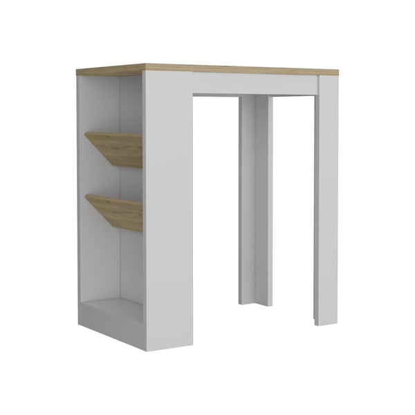 English Elm Syrah Multicolor Kitchen Island with Wide Durable Top, Bottle Display Shelves & Low Storage Shelf B070102697