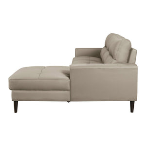 English Elm Modern Mid-century 2-piece Sectional with Right Chaise Top Grain Leather Living Room B011S00894