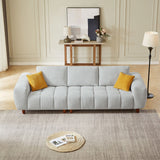 English Elm 111.81''Convertible Sectional Sofa Couch, L Shaped Sofa With Fabric Couch,Modern Design Cream Style Marshmallow Sofa For Living Room and Office,Grey