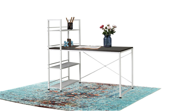English Elm Reversible 2in1 Desk and Bookshelf Mdf Top Steel Frame Compact Home Office B091P183994
