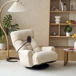 English Elm Adjustable ergonomic gaming lounge chair with 360° swivel, spring seat comfort and phone holder Beige W244P172637
