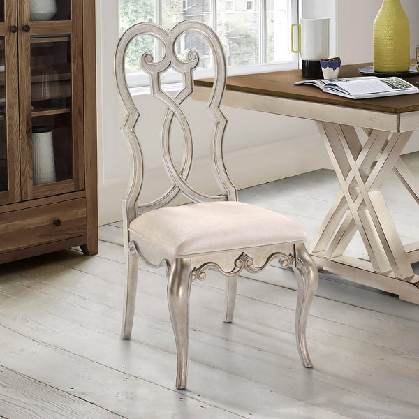 English Elm Ivory Queen Anne Side Chairs Set of 2 — Plush Padded Seats, Intricate Scroll Detailing, Vintage Charm B062P182705